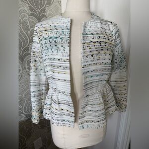 Zara Women's White stitch Patterned Jacket